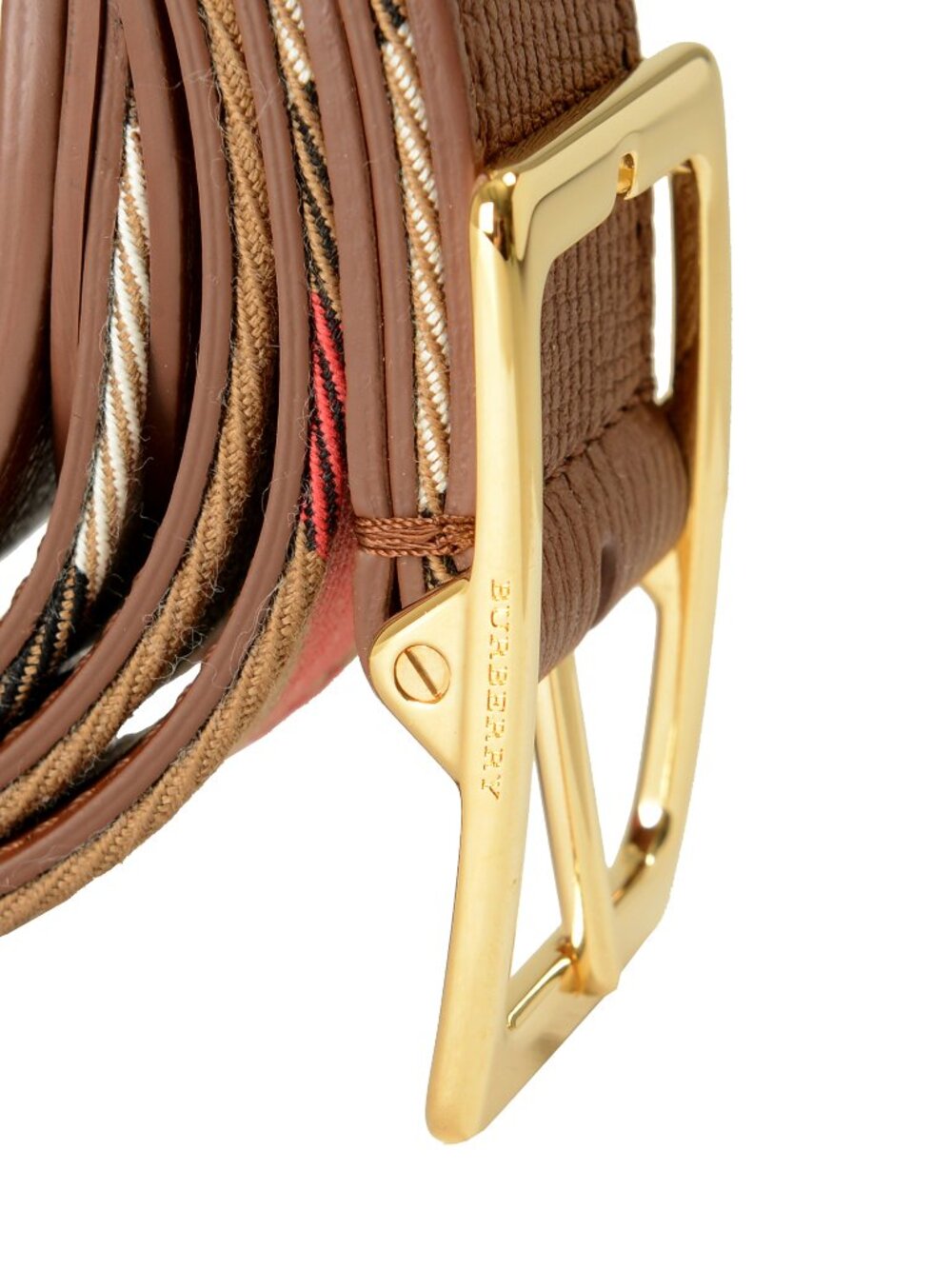 Burberry Reversible30 Housecheck Leather/Canvas Signature Print Belt US 38 IT 95 - Picture 2 of 6